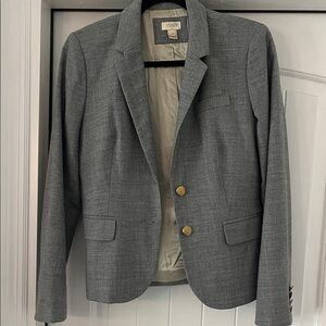 J. Crew Charcoal Blazer with Brass Accents